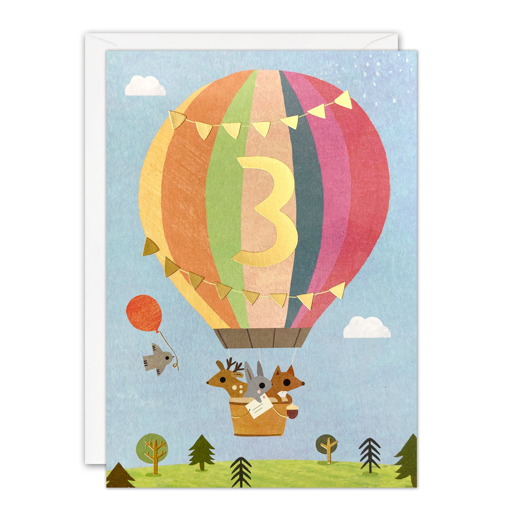 Age 3 Balloon Acorns Card HC4090