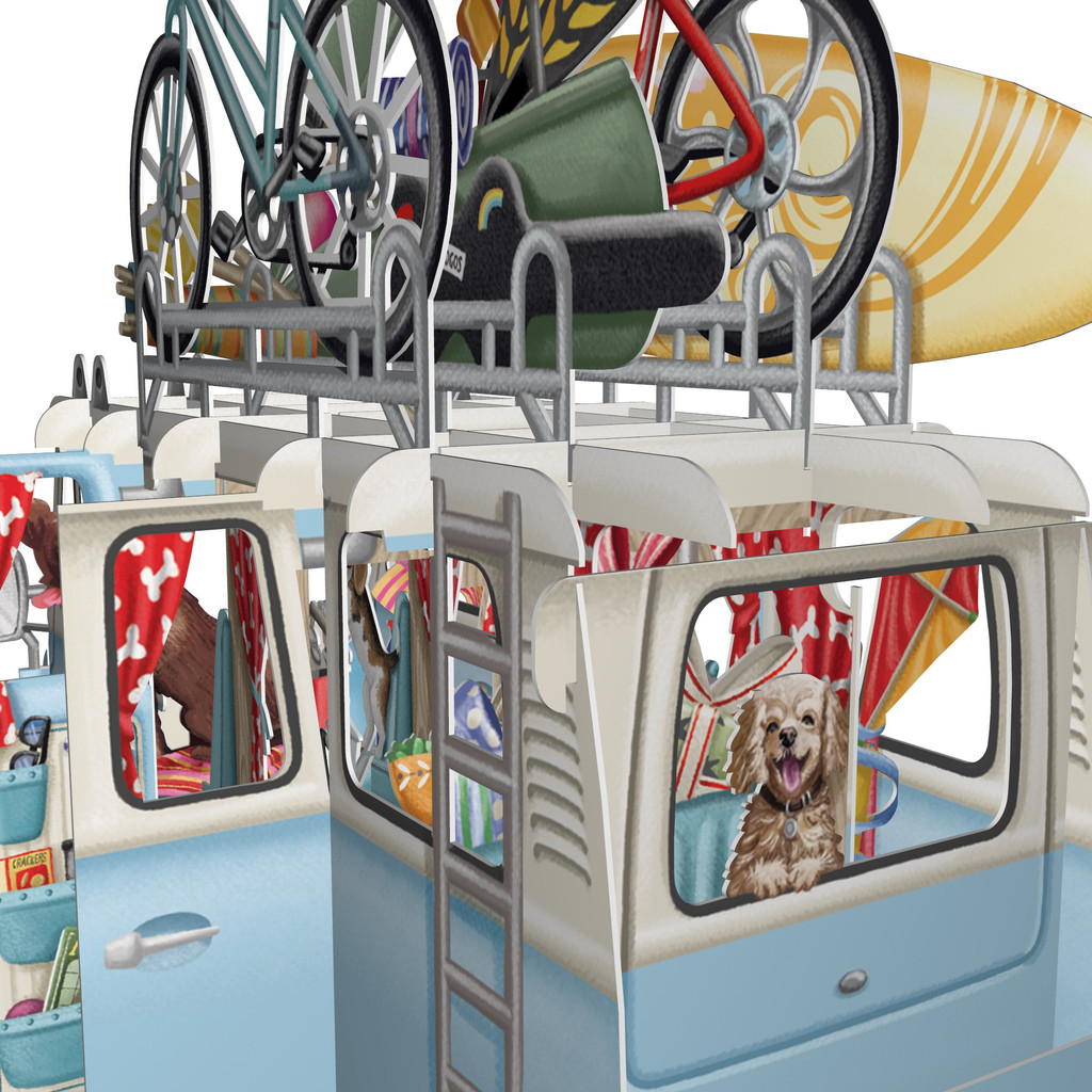 The Camper Van 3D Pop Up Greetings Card 3D026