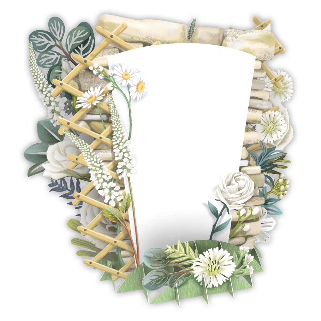 White Flowers - Top of the World Pop Up Greetings Card TW051
