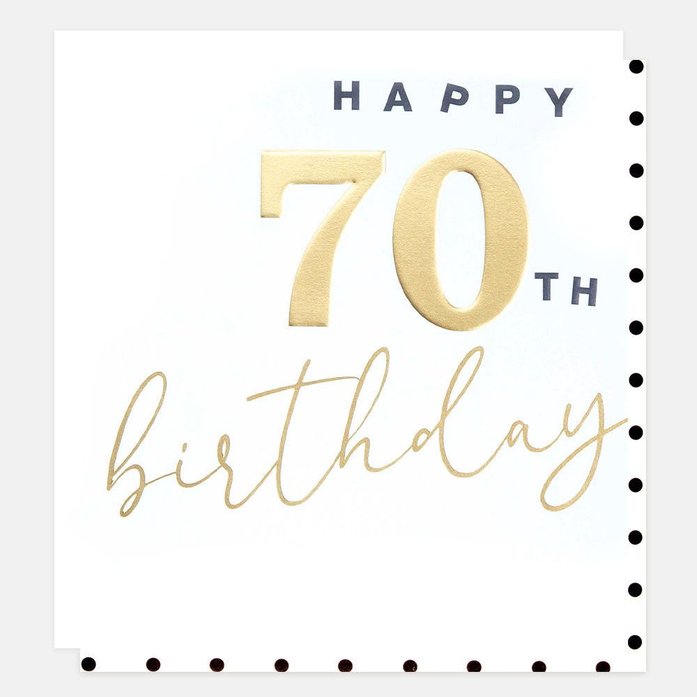 Gold Happy 70th Birthday SPN009