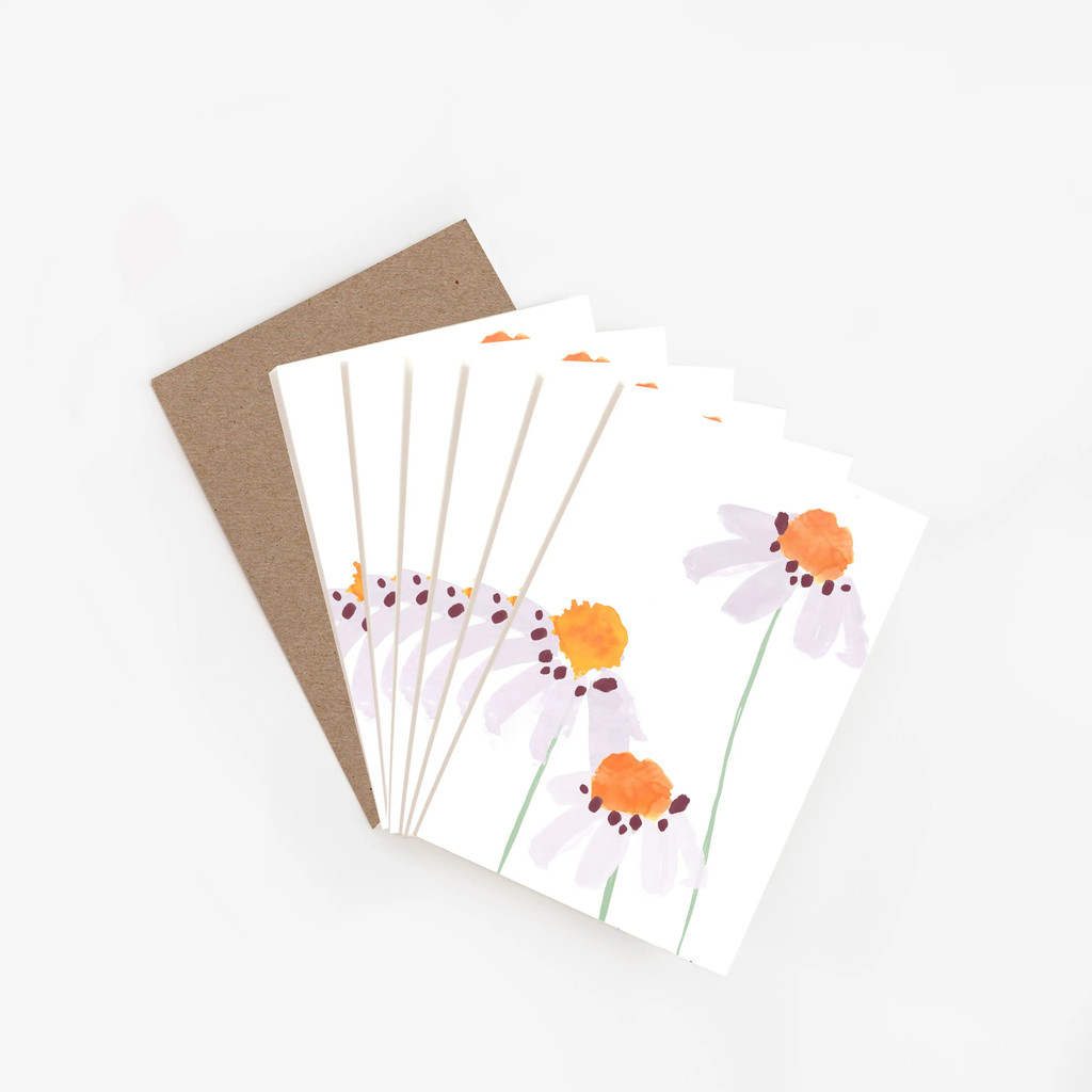 Blank Lilac Watercolour Flowers (Pack of 6)
