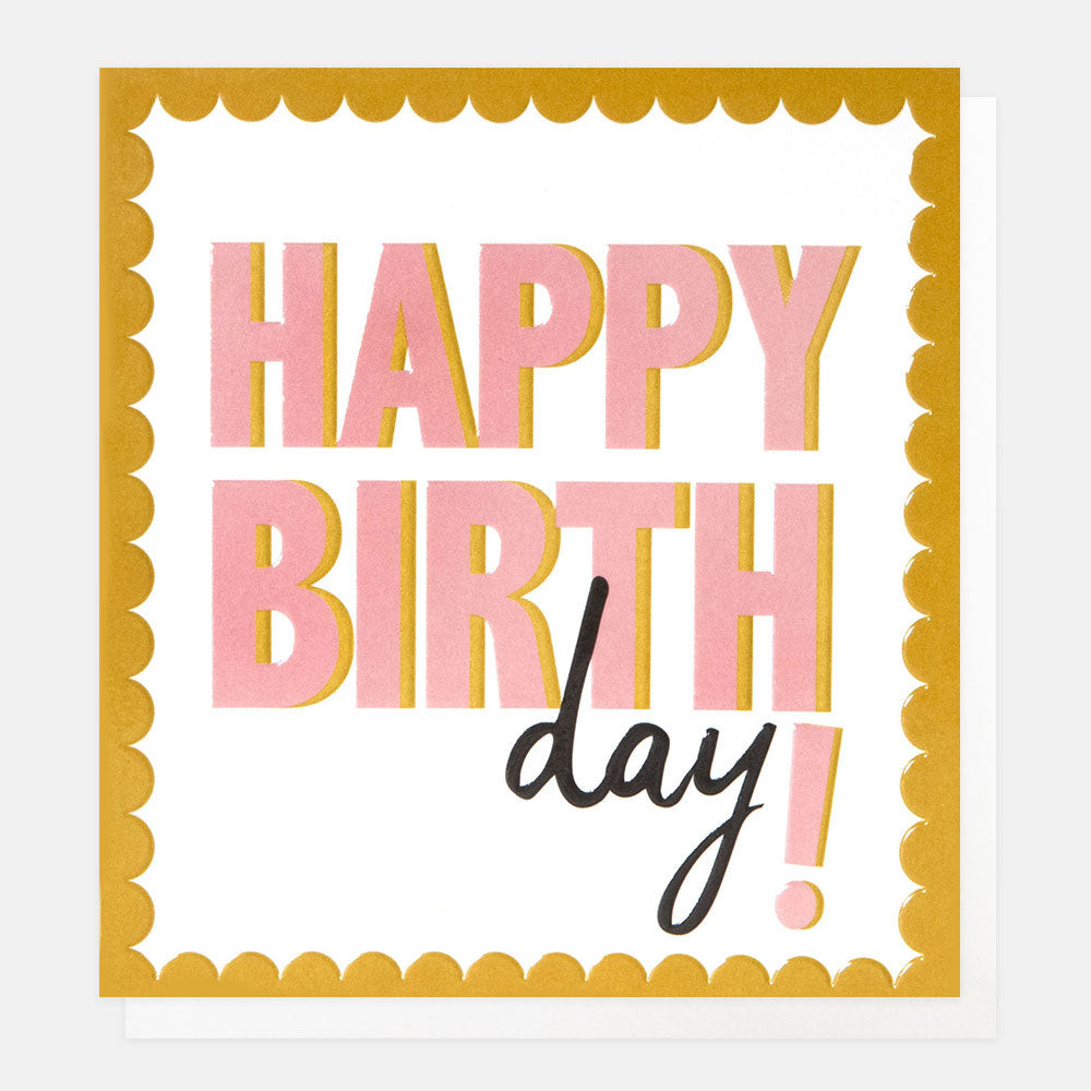 Yellow Scallop Border Birthday BRI004