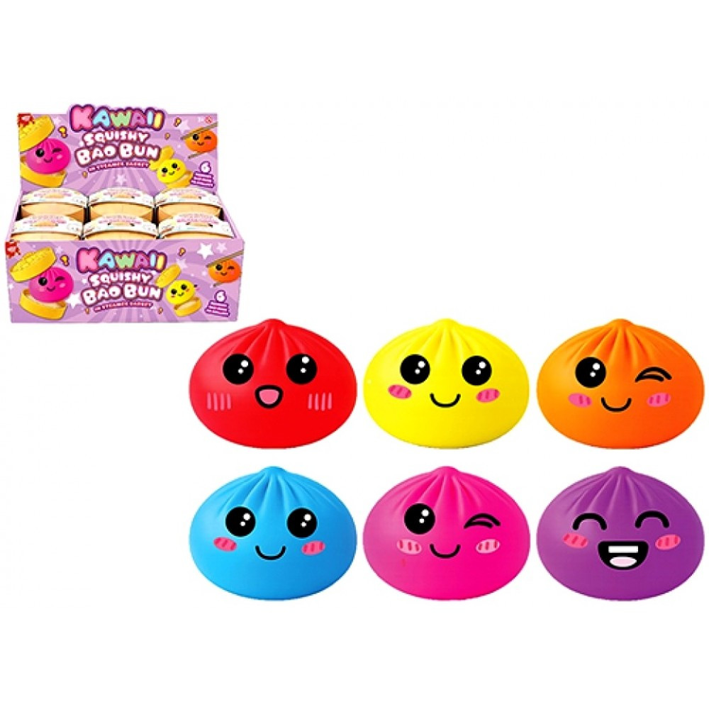 Bao Bun 5.5cm Neon Pastel Squishy In Basket