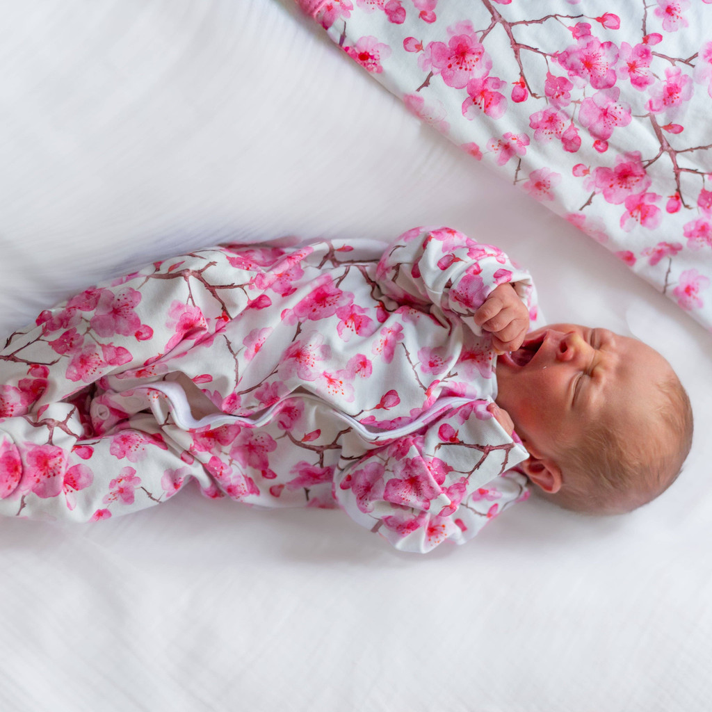 Cherry Blossom Unisex Baby Cotton Sleepsuit
