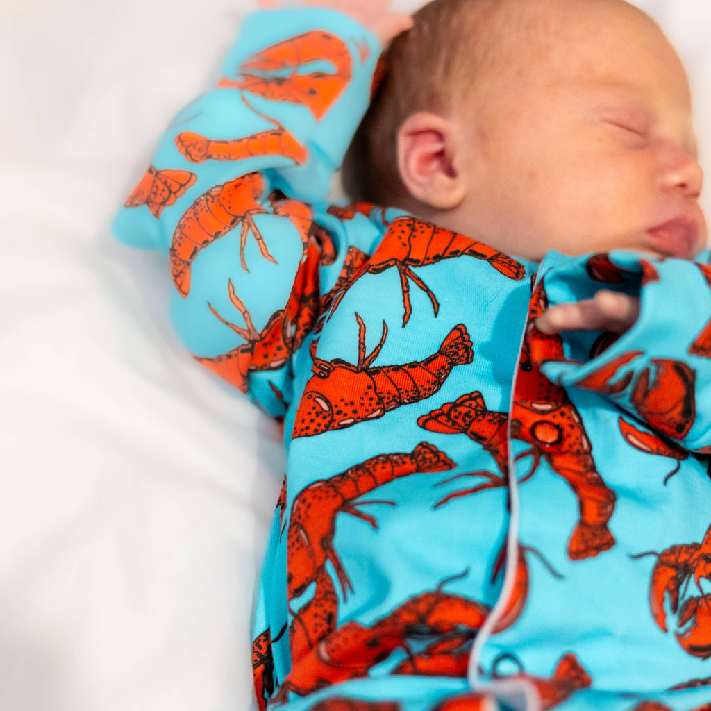 Lobster Unisex Baby Cotton Sleepsuit