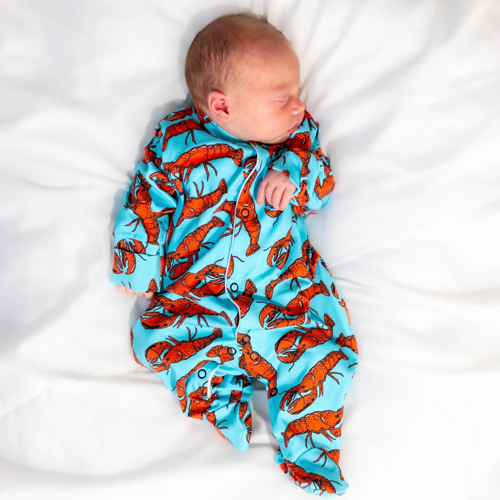 Lobster Unisex Baby Cotton Sleepsuit