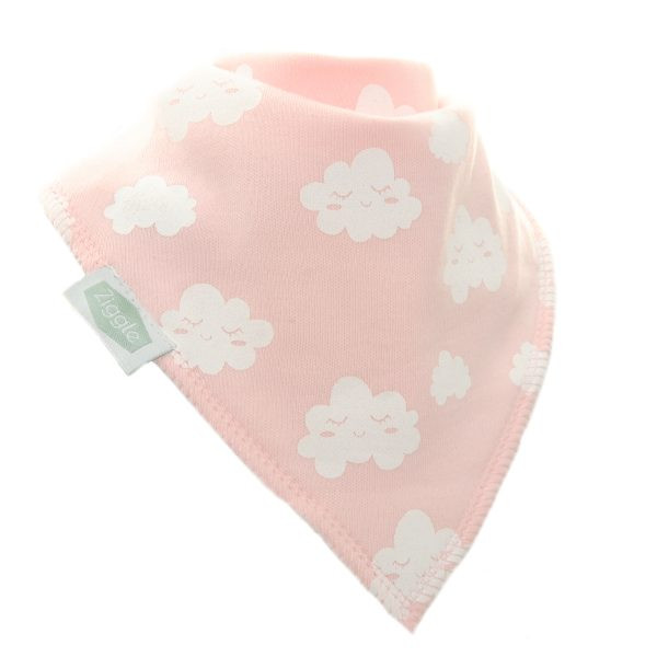Pink Winking Clouds Dribble Bib