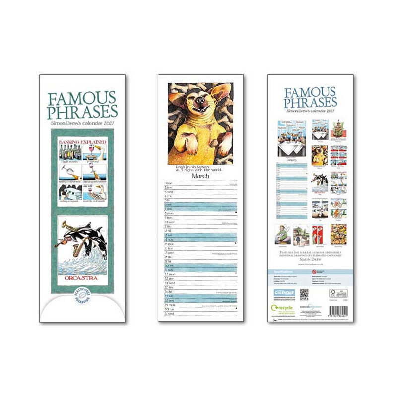 Simon Drews Famous Phrases Slim Calendar 2027