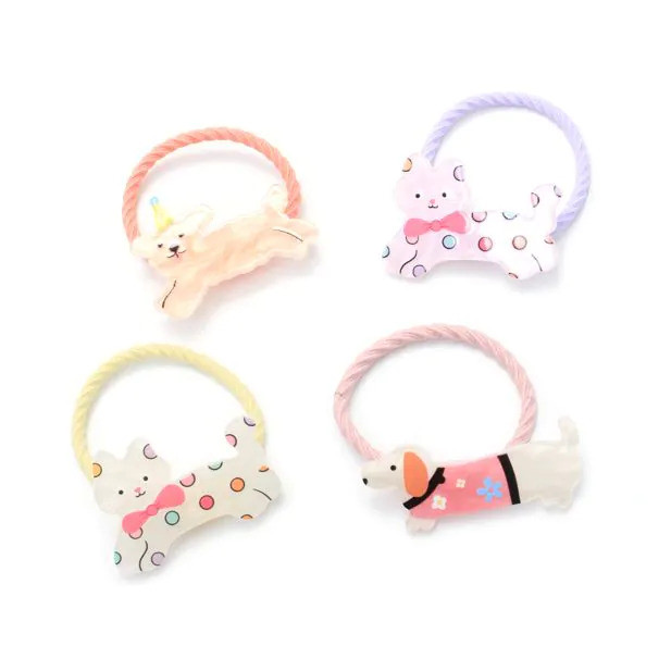 Animal Motif Elastics - Pastels 2pk