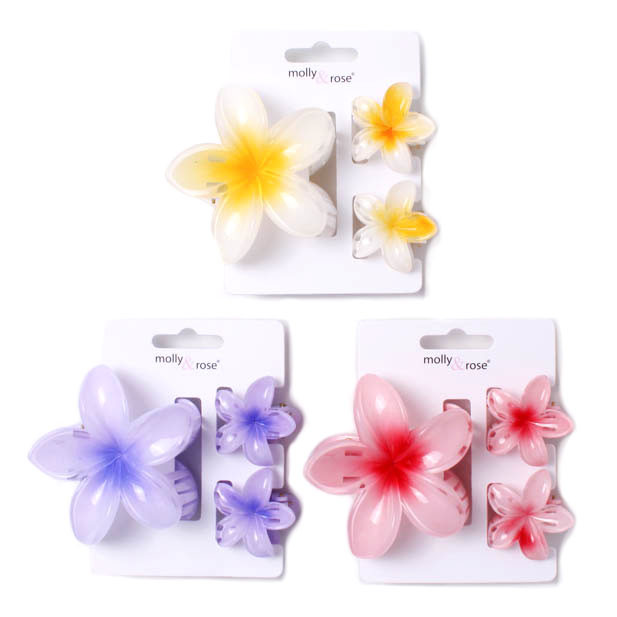 Brightly Coloured Hibiscus Flower Clamp Set