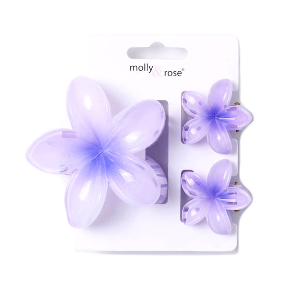 Brightly Coloured Hibiscus Flower Clamp Set