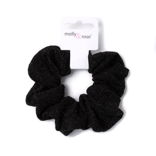 Black Sparkle Fabric Scrunchie