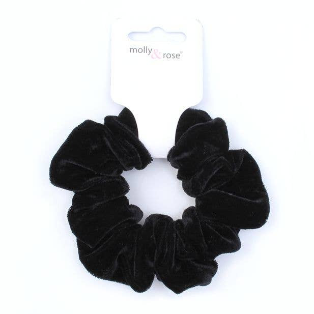 Black Velvet Fabric Scrunchie