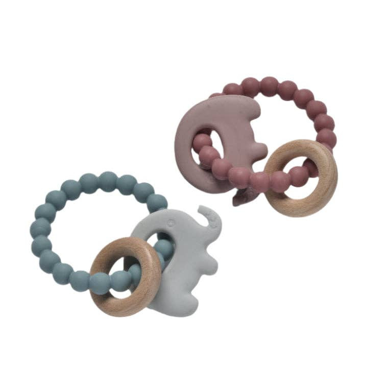 Elephant Teether Beads - Pink Haze