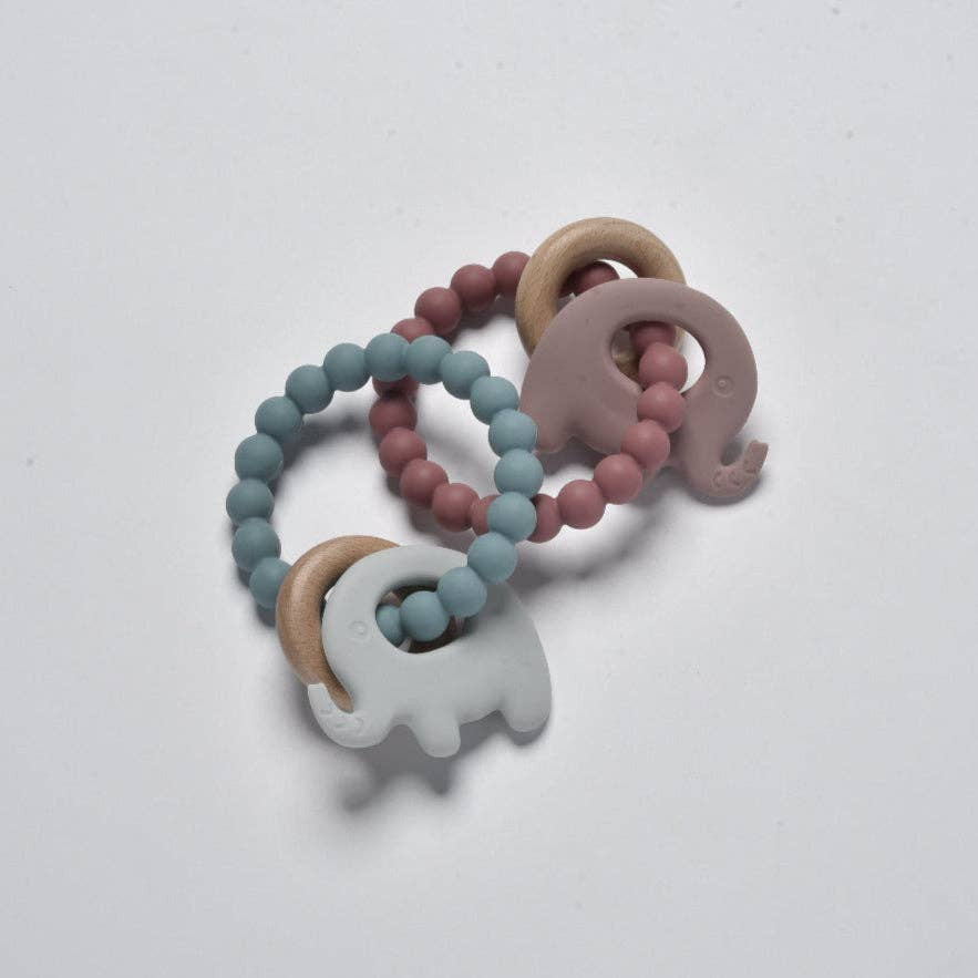 Elephant Teether Beads - Pink Haze