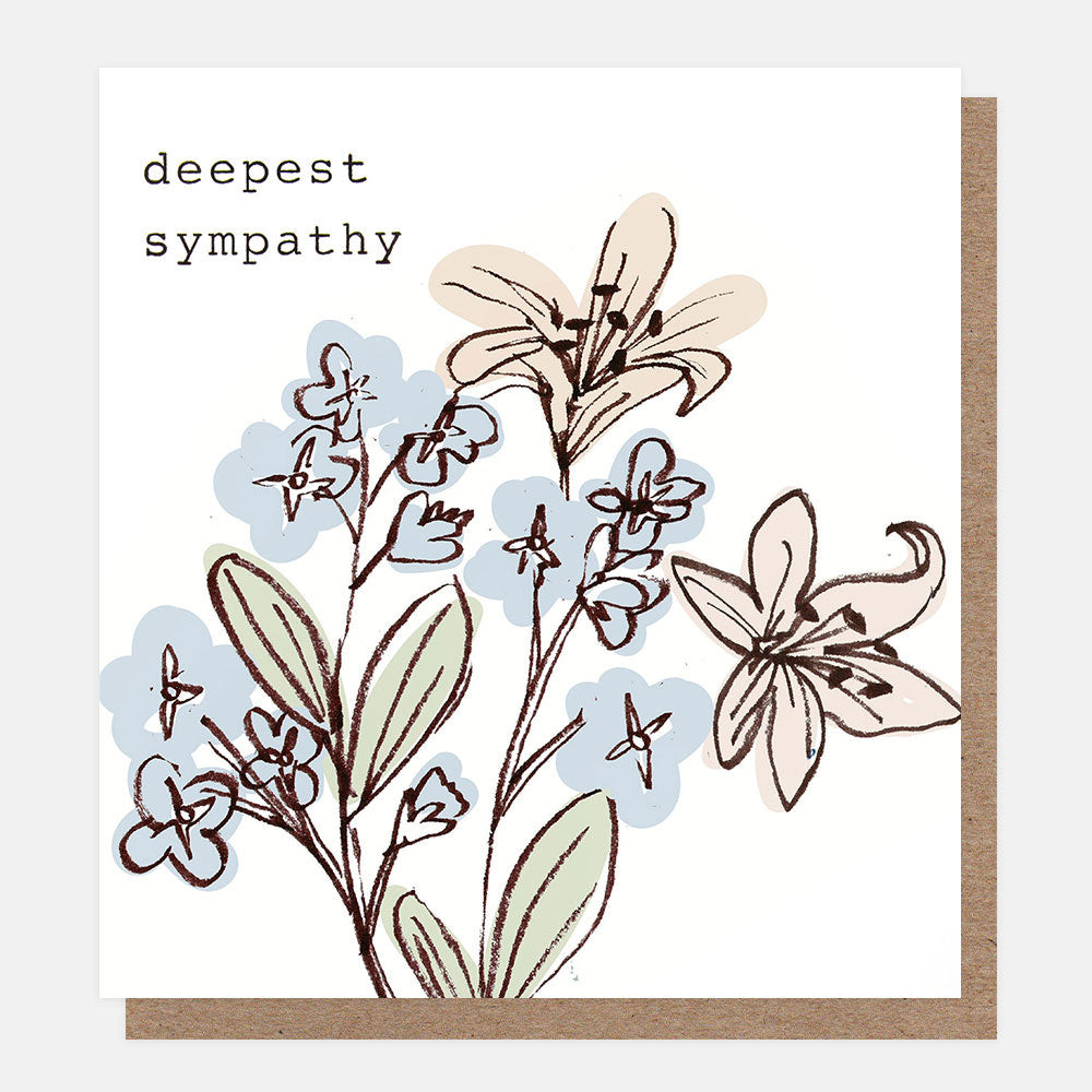 Blue & Taupe Flowers Deepest Sympathy SBL013