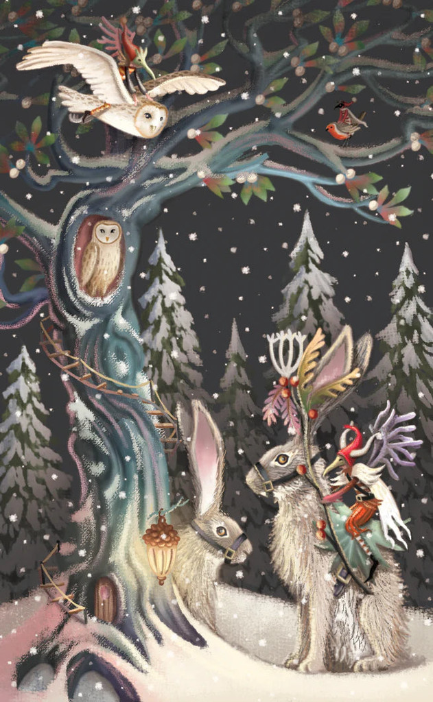 Hare Racing - 3D Christmas Card X3D032