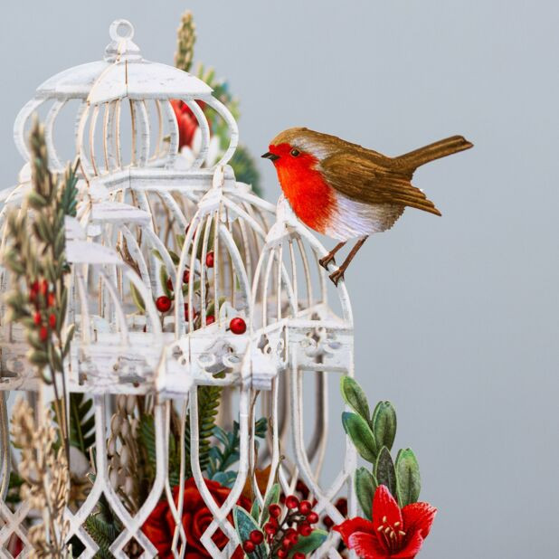 Christmas Flower Cage  - 3D Christmas Card X3D036