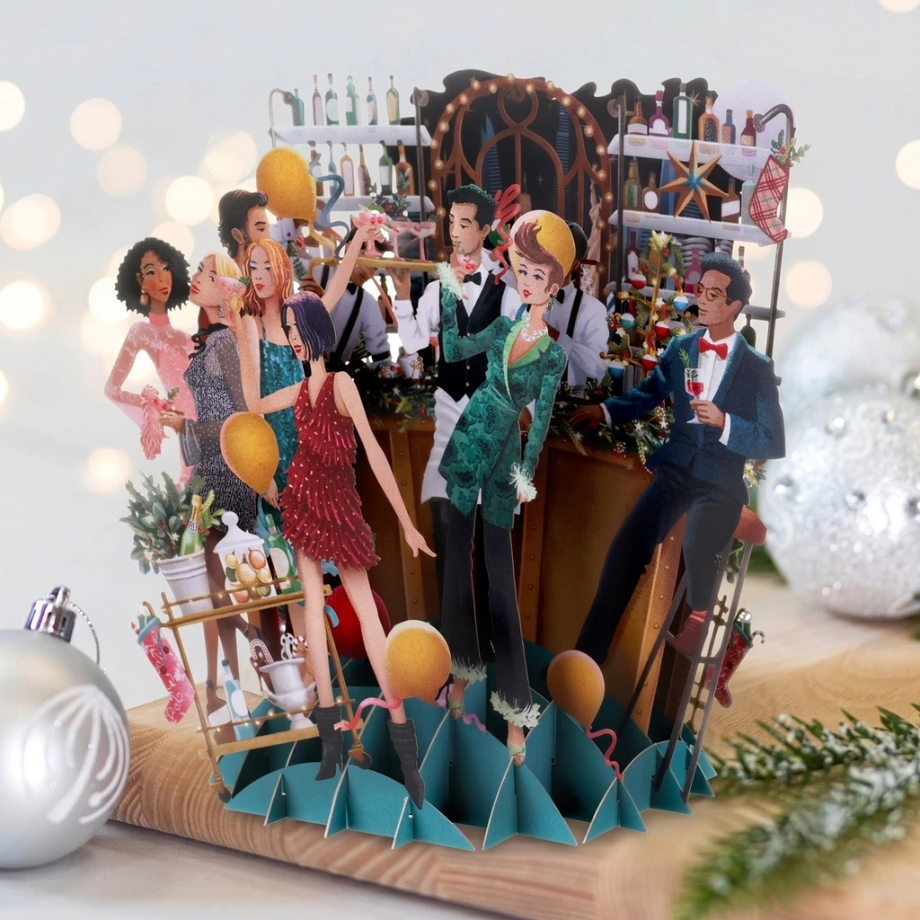 Christmas Cocktails 3D Card XTW042
