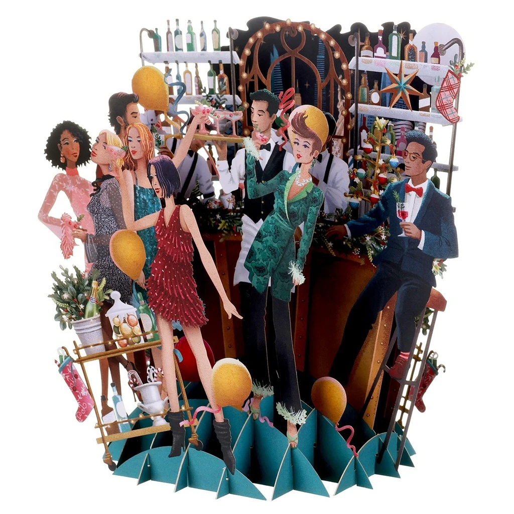 Christmas Cocktails 3D Card XTW042