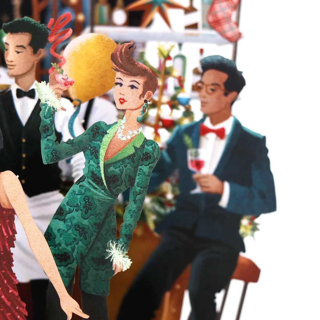Christmas Cocktails 3D Card XTW042