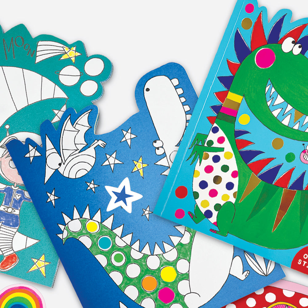 Roar-some Dinosaur Die-Cut Colouring Book With Stickers