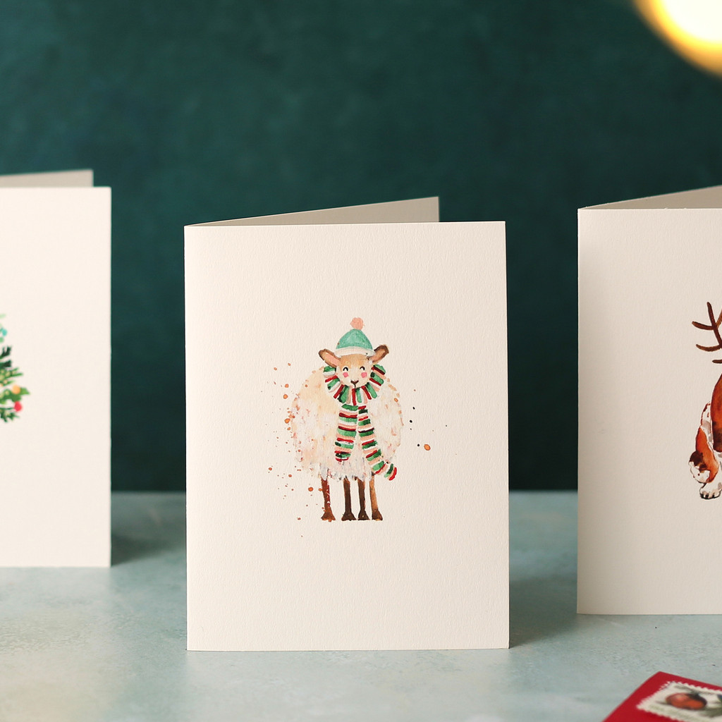Cosy Sheep Mini Christmas Card BIJX11