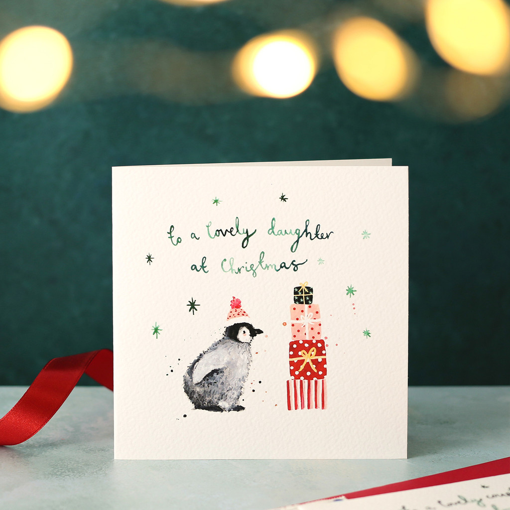 Lovely Daughter Penguin Christmas Card XM84