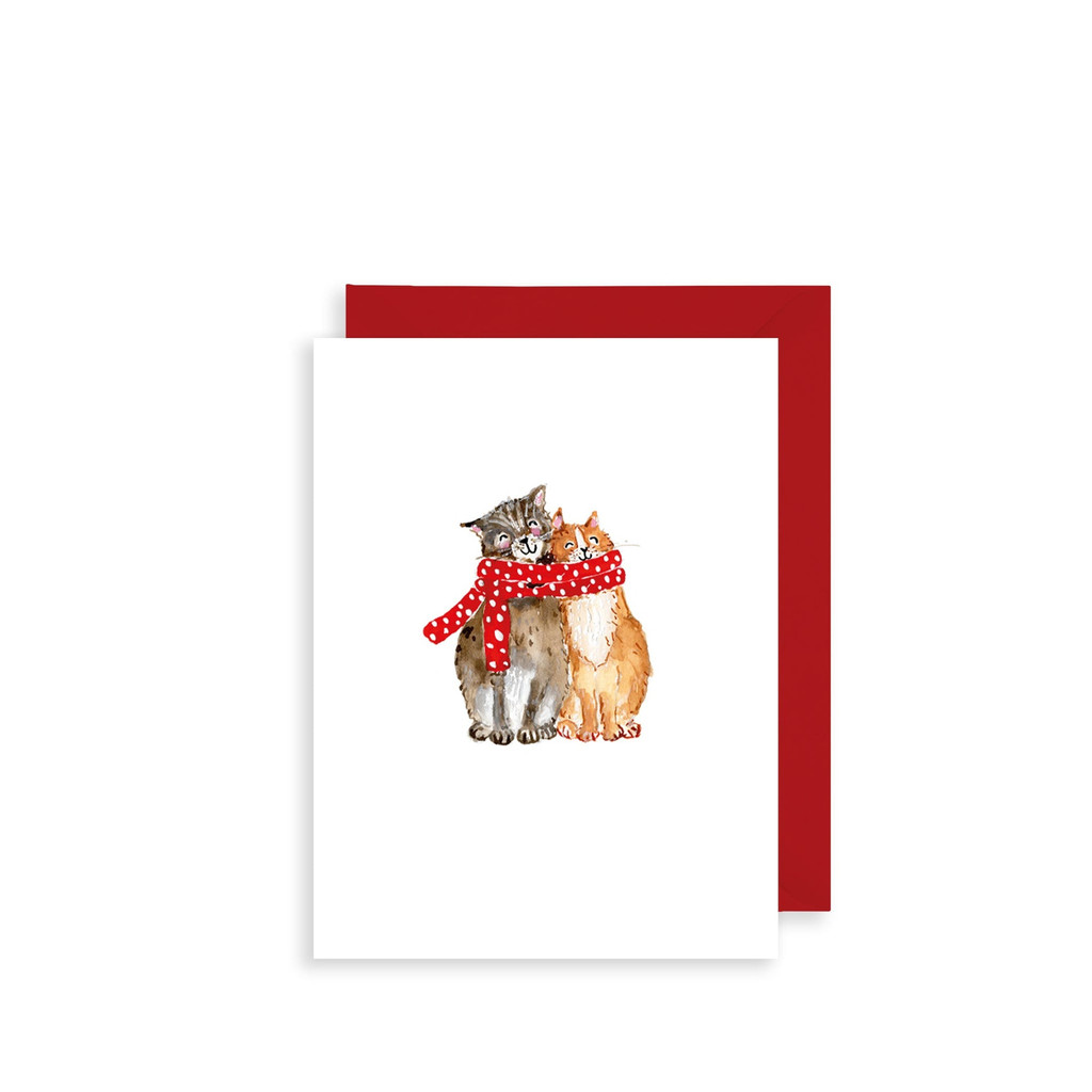 Cosy Cats & Scarf Mini Christmas Card BIJX36