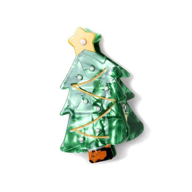 Pearlescent Christmas Tree Hair Clamp