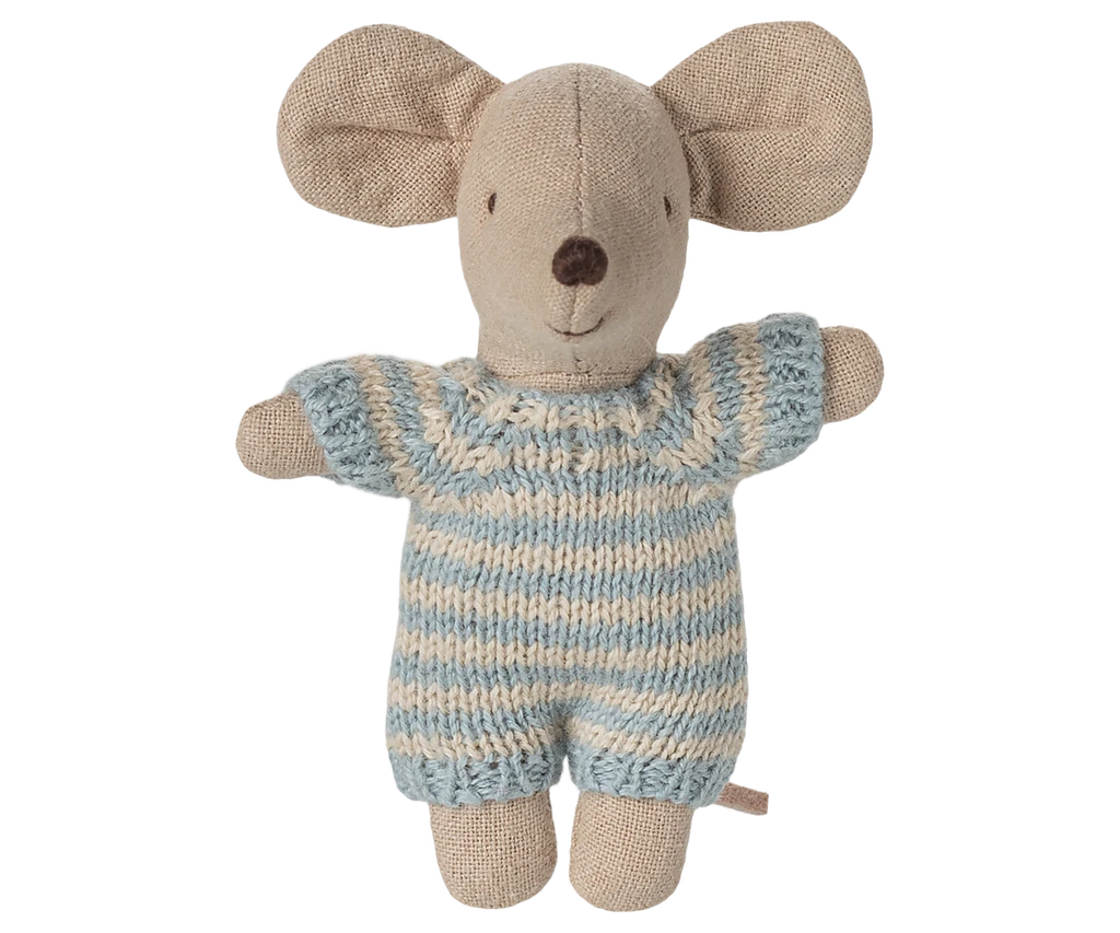Baby Mouse In Carry Cot - Blue