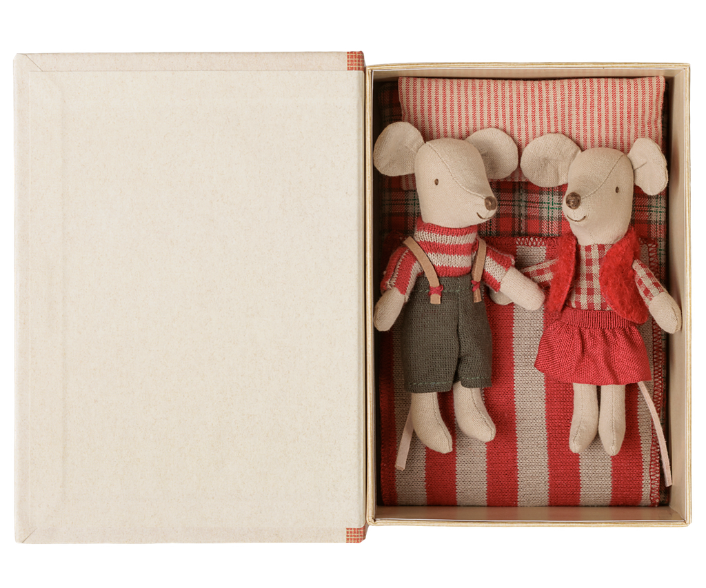 Christmas Twin Mice - Little Sister & Brother In Book