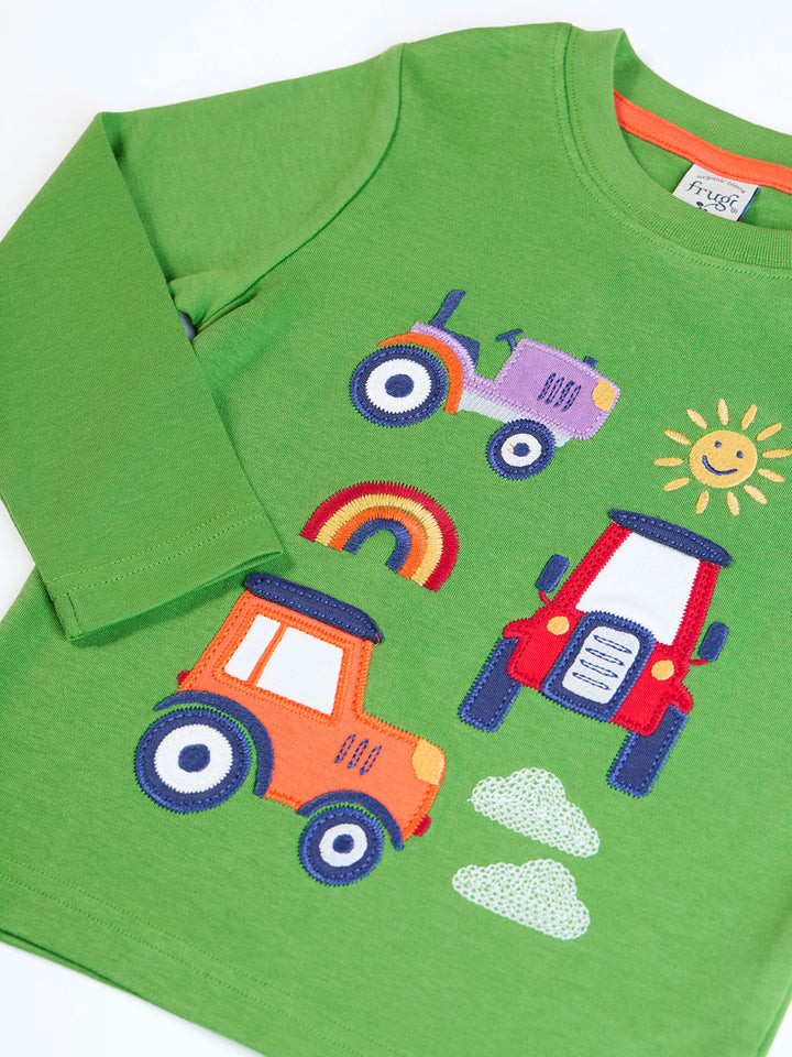 Adventure Applique Top - Palm / Tractor