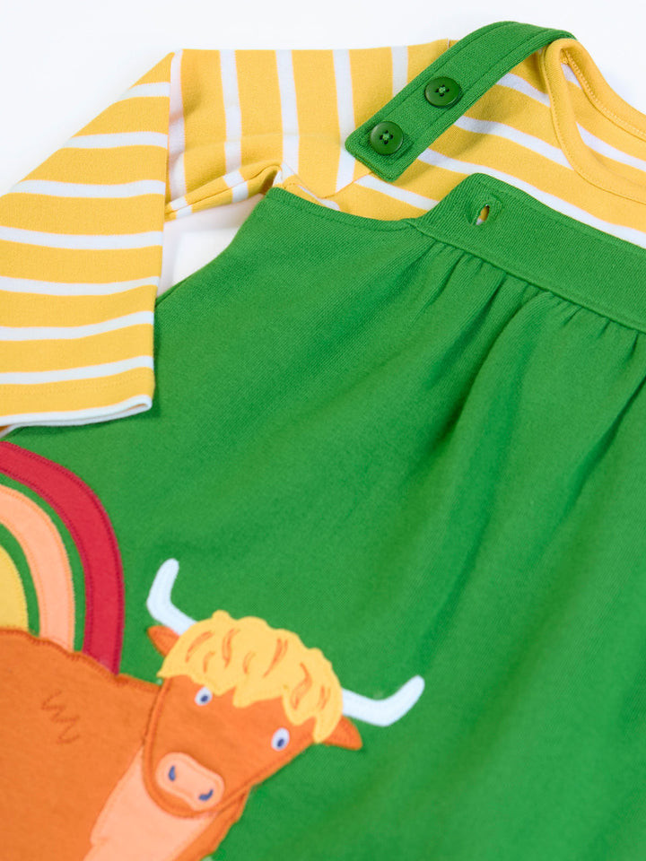 Pippa Pinafore Outfit -  Palm/Highland Cow
