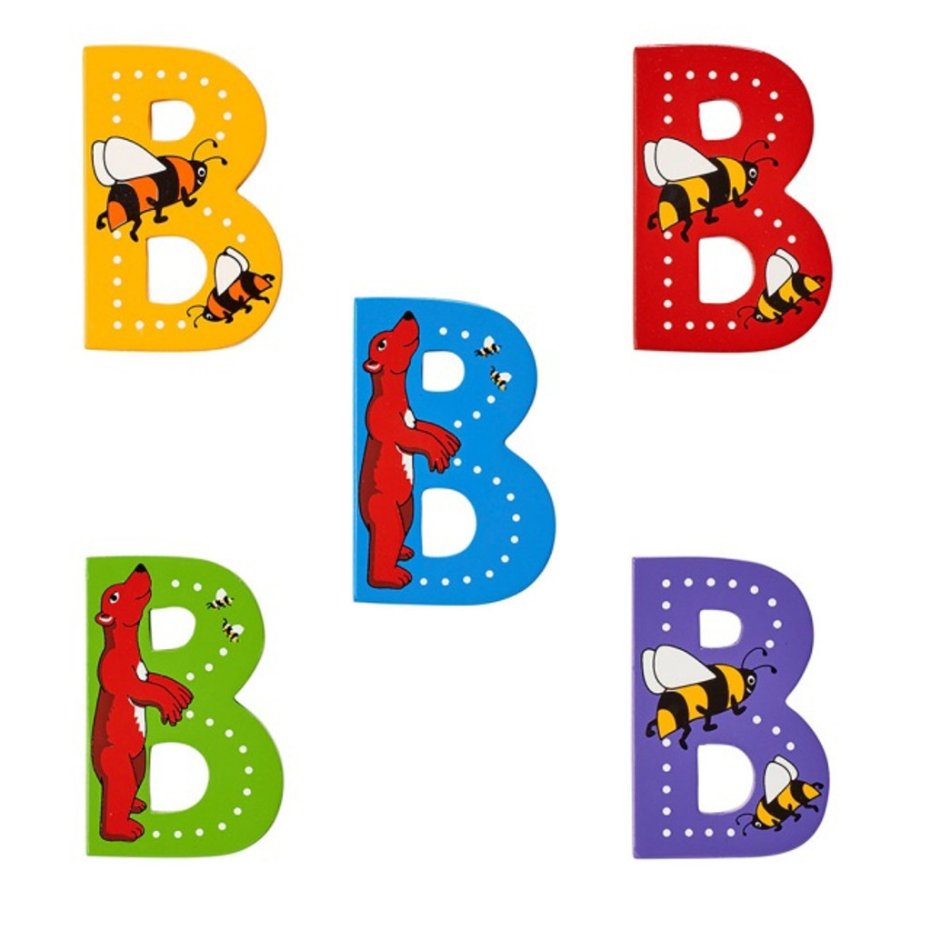 'B' Wooden Animal Letter
