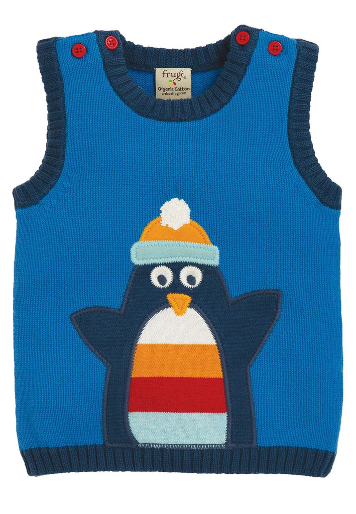 Hank Knitted Tank Top - Sail Blue/Penguin