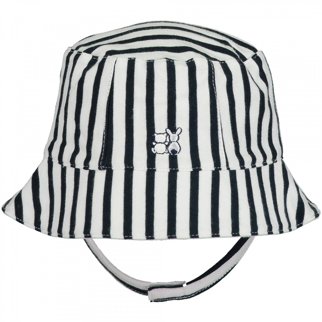 Baby Boys Navy Stripy Fishermans Sun Hat