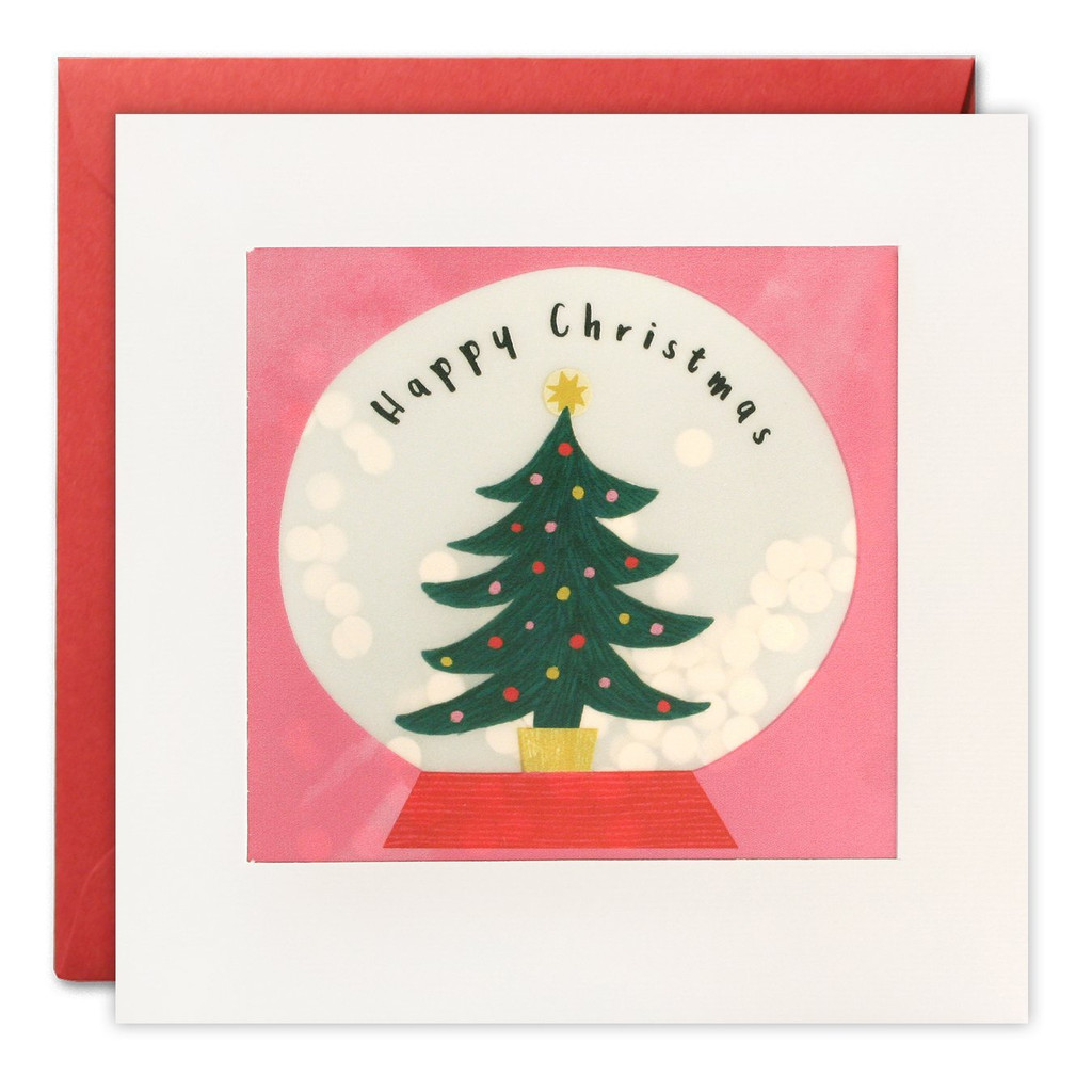 Tree Snow Globe Christmas Paper Shakies Card - RPP3490