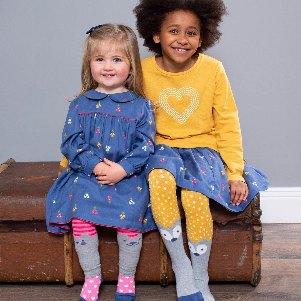 Little Cub Tights - Mustard With Cream Speckle