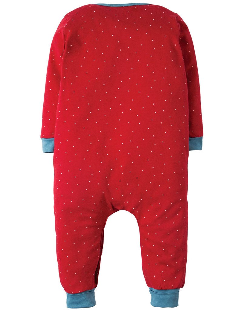 Charlie Romper - Mars Red Snowy Spot/Dog