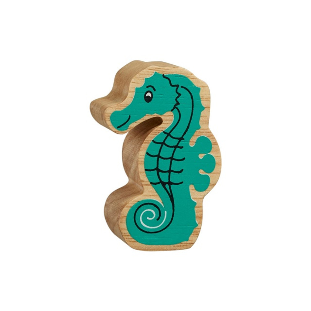 Natural Wooden Turquoise Seahorse