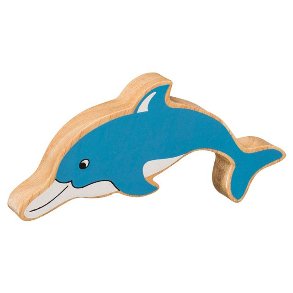 Natural Wooden Blue Dolphin