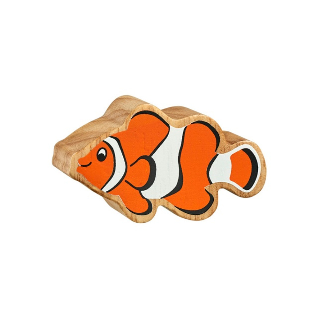 Natural Wooden Orange & White Clownfish