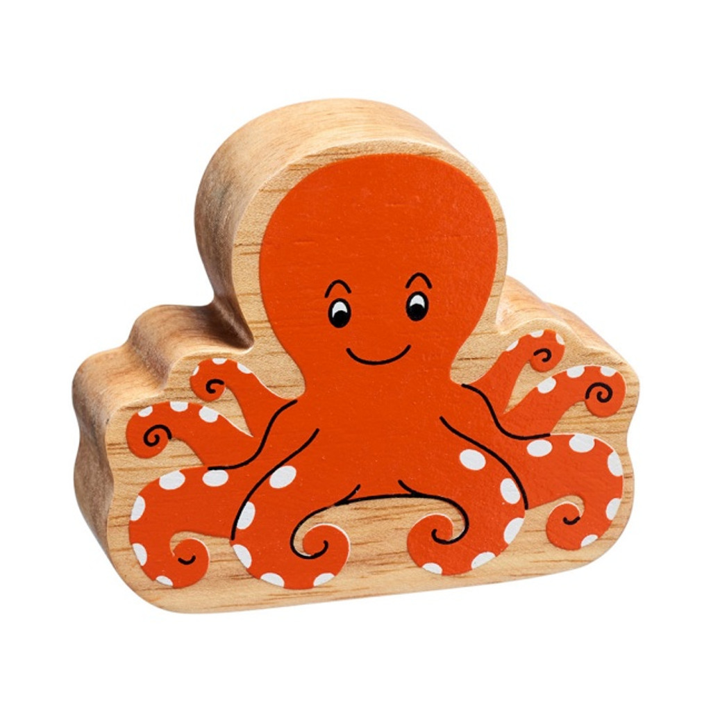 Natural Wooden Orange Octopus