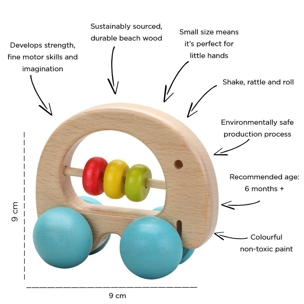 Wooden Elephant Rattle