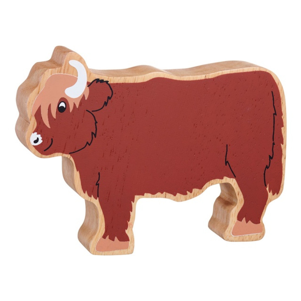 Natural Wooden Brown Highland Cow