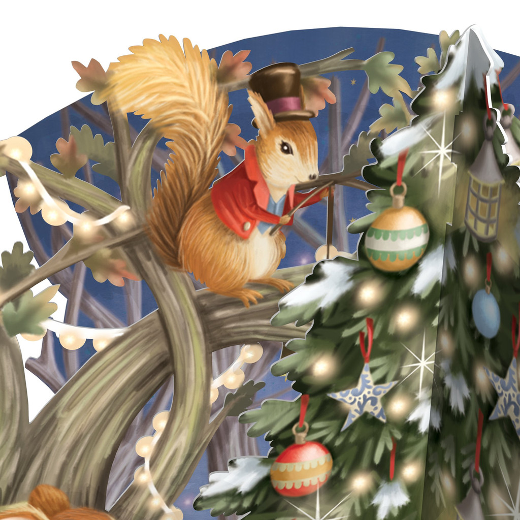 Christmas Bunnies - 3D Christmas Card XTW011