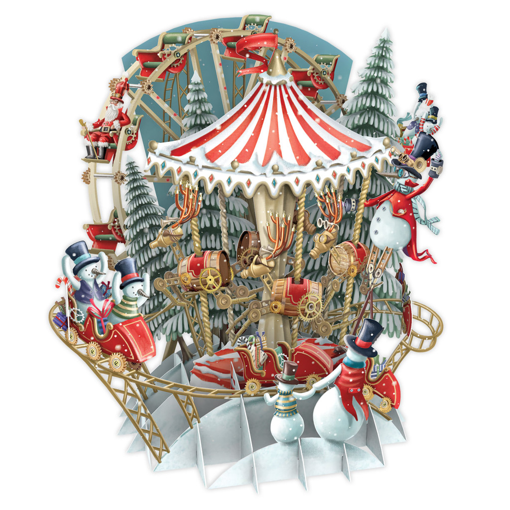 Christmas Carousel - 3D Christmas Card XTW014
