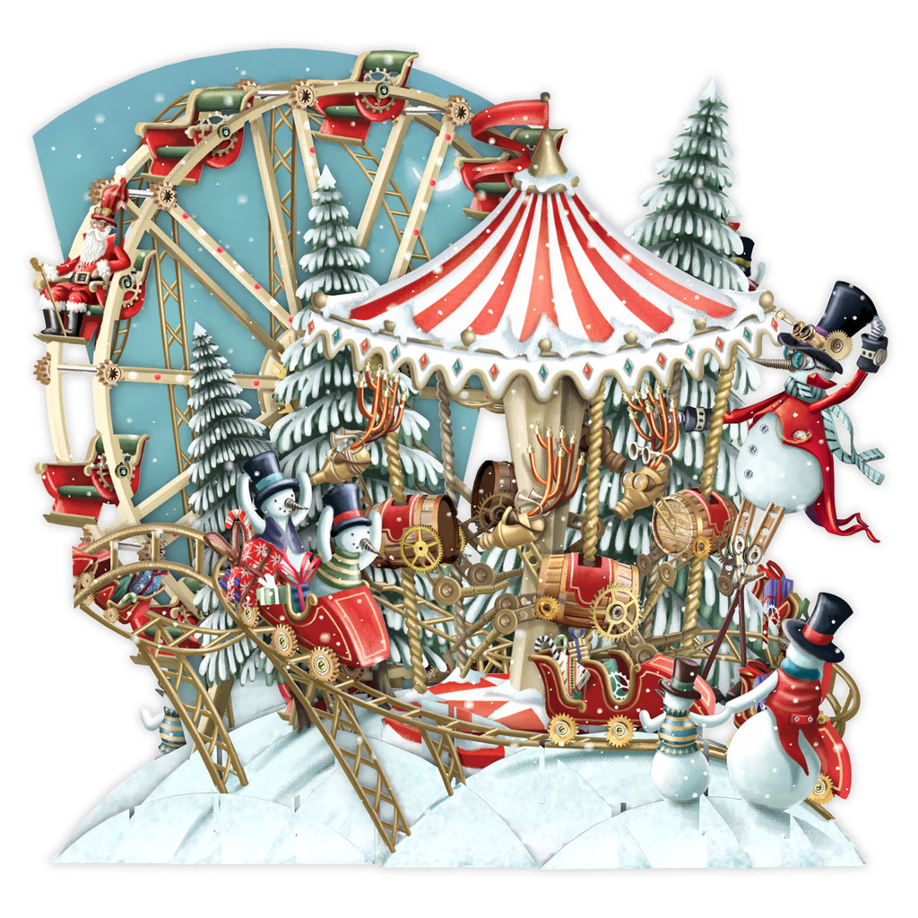 Christmas Carousel - 3D Christmas Card XTW014