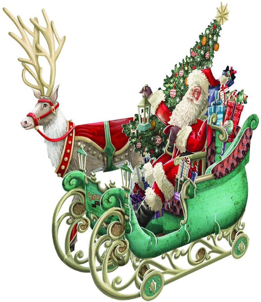 Santa's Sleigh - 3D Pop Up Christmas Card X3D002